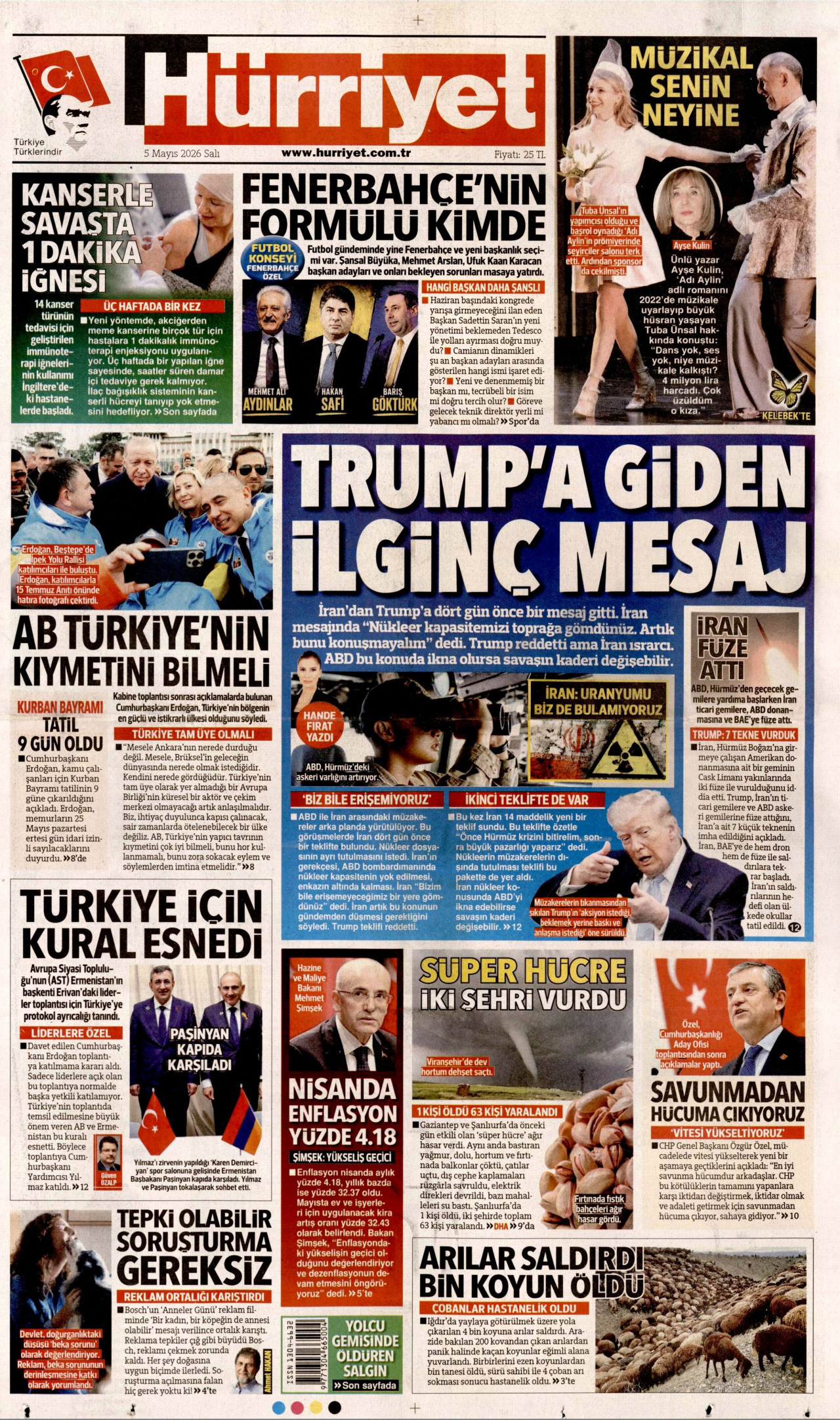Gazeteler manşetine hangi haberleri taşıdı? İşte 5 Mayıs Salı gazete manşetleri