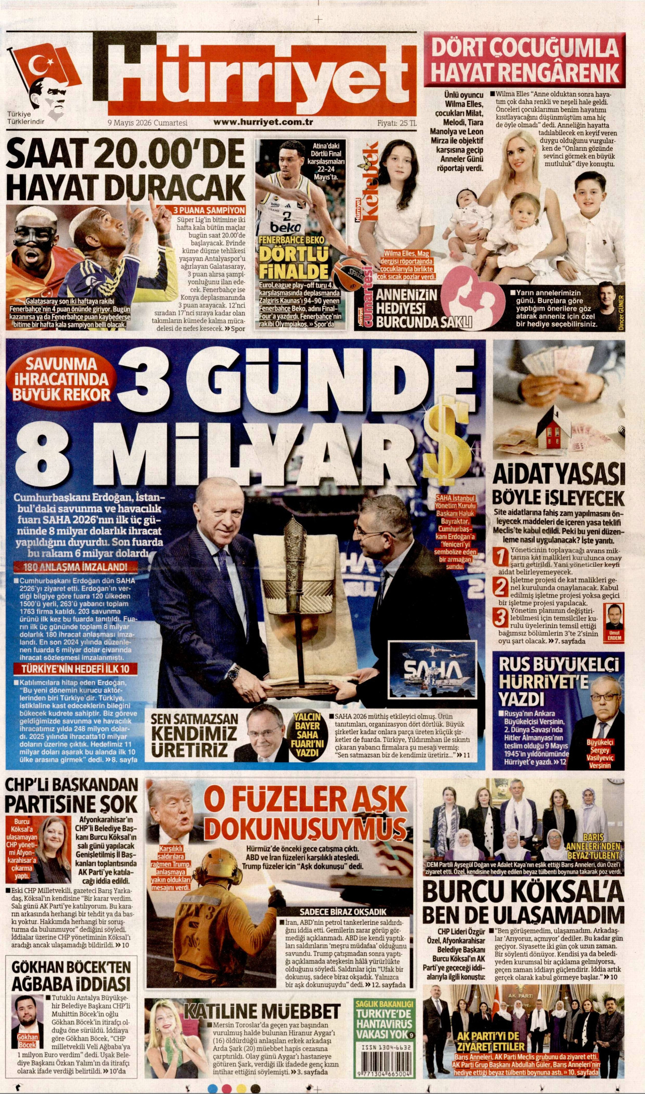 Gazeteler manşetine hangi haberleri taşıdı? İşte 9 Mayıs Cumartesi gazete manşetleri