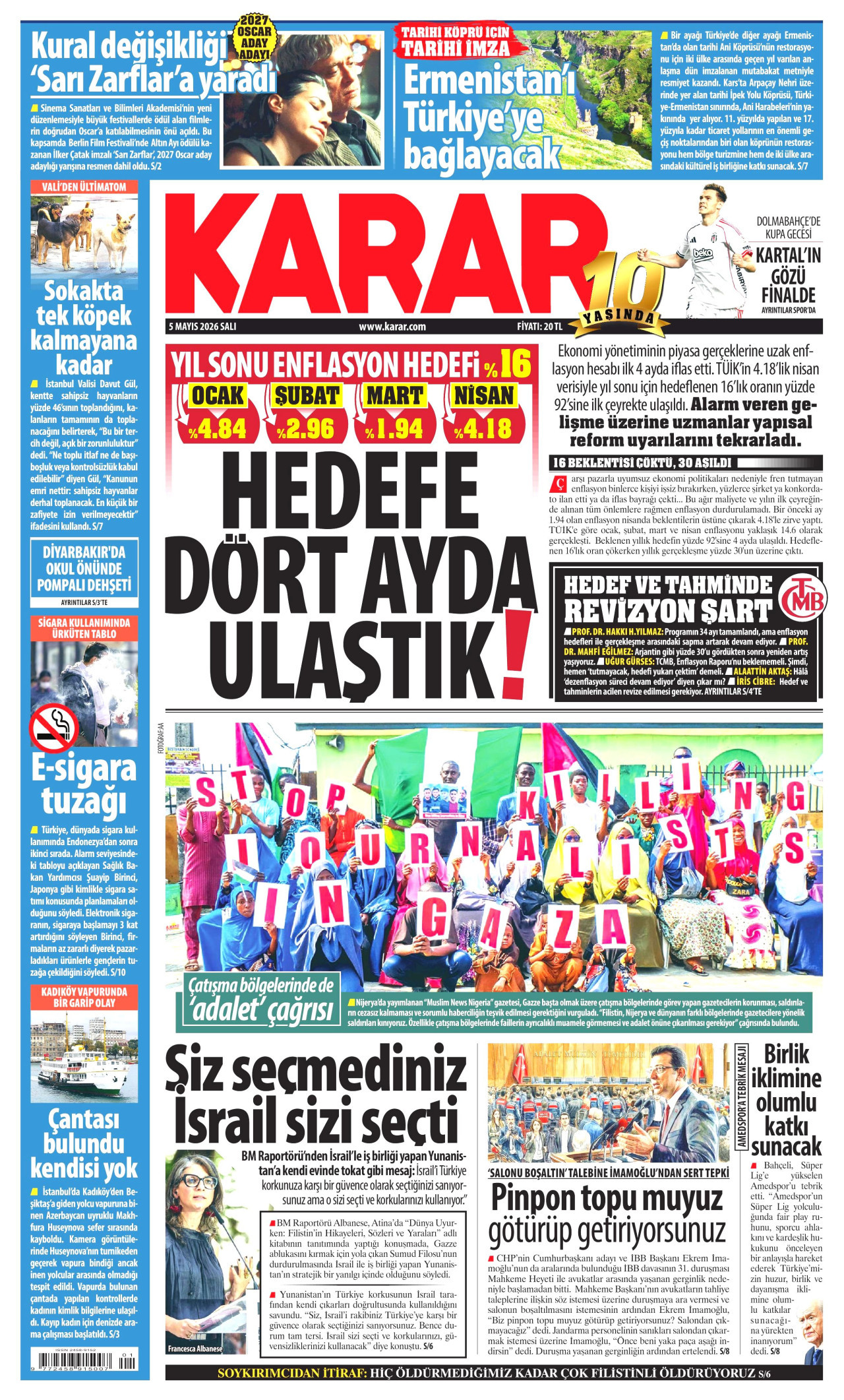 Gazeteler manşetine hangi haberleri taşıdı? İşte 5 Mayıs Salı gazete manşetleri