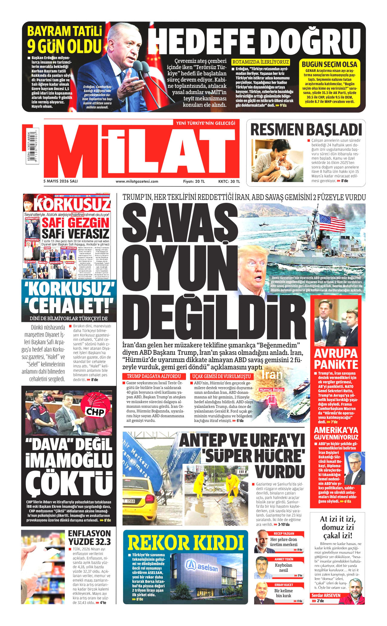 Gazeteler manşetine hangi haberleri taşıdı? İşte 5 Mayıs Salı gazete manşetleri