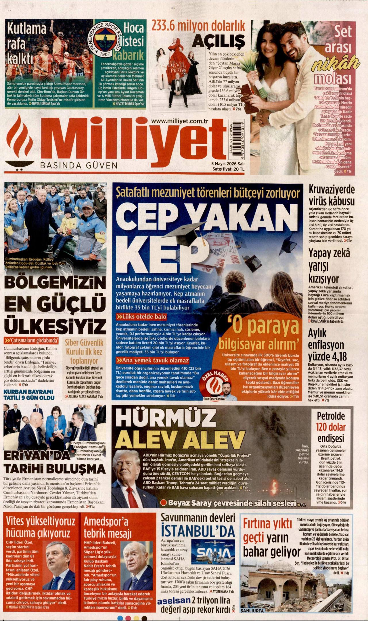Gazeteler manşetine hangi haberleri taşıdı? İşte 5 Mayıs Salı gazete manşetleri