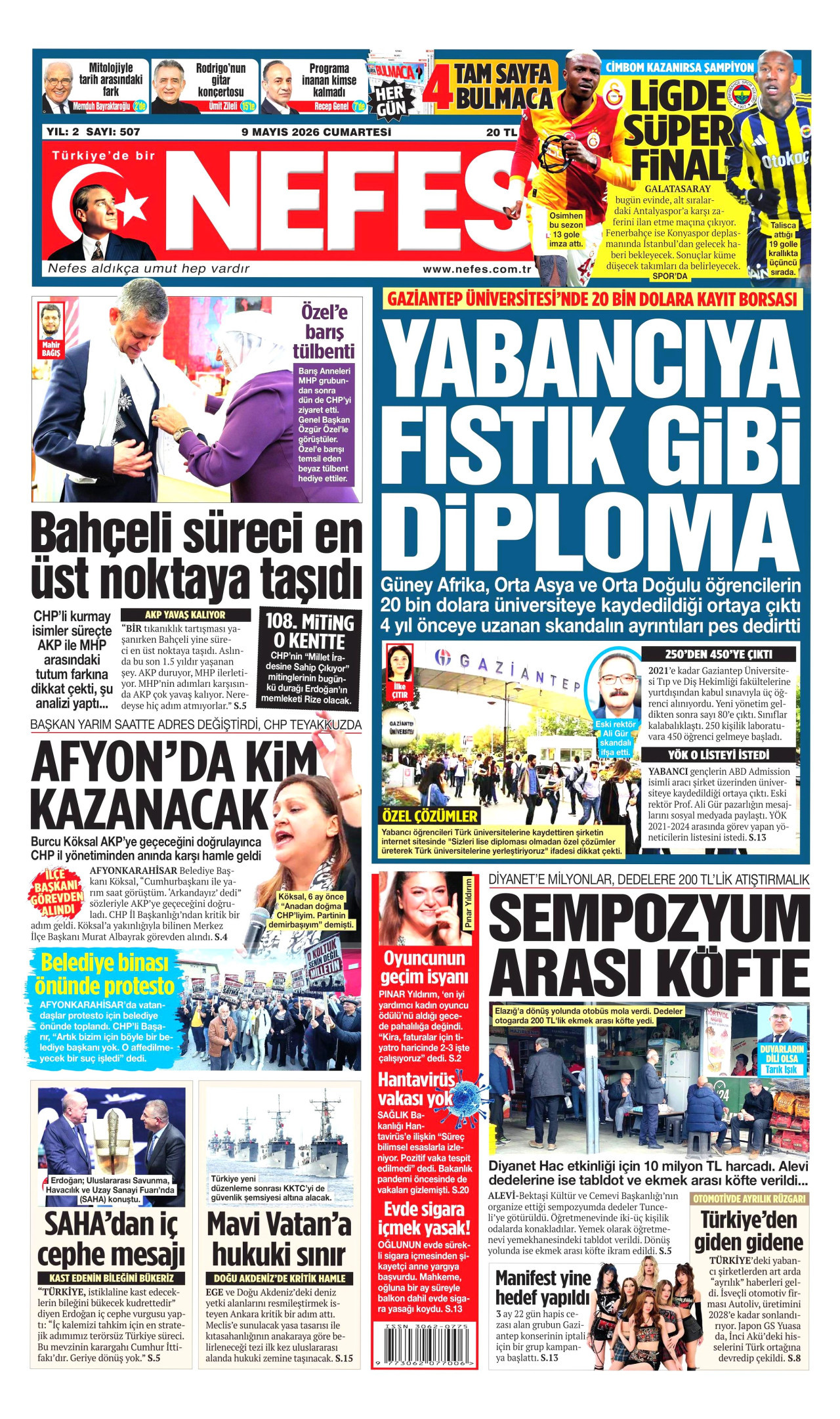 Gazeteler manşetine hangi haberleri taşıdı? İşte 9 Mayıs Cumartesi gazete manşetleri