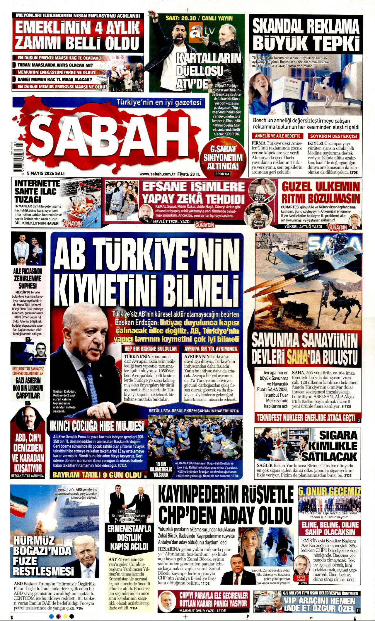 Gazeteler manşetine hangi haberleri taşıdı? İşte 5 Mayıs Salı gazete manşetleri