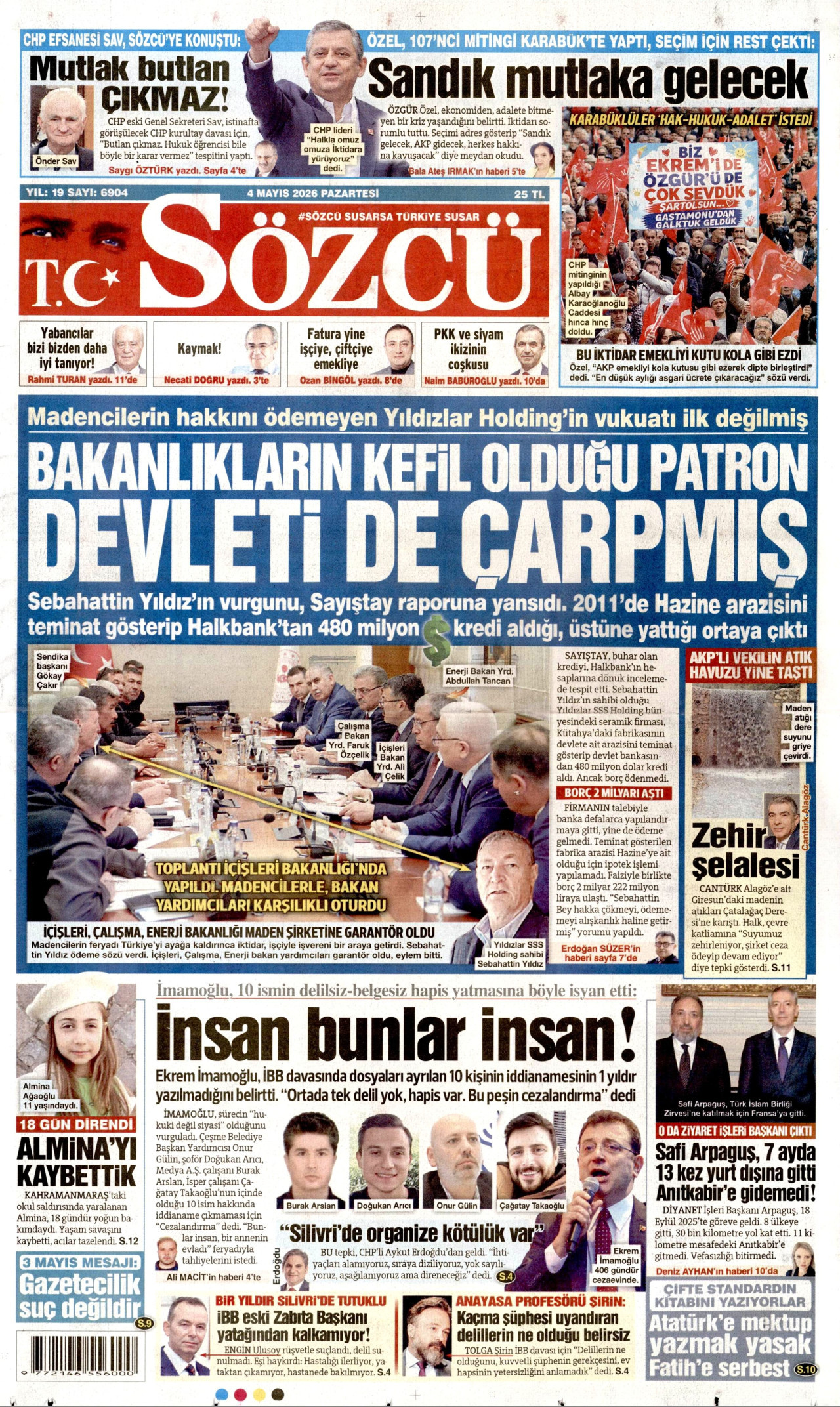 Gazeteler manşetine hangi haberleri taşıdı? İşte 4 Mayıs Pazartesi gazete manşetleri 5 Gazeteler manşetine hangi haberleri taşıdı? İşte 4 Mayıs Pazartesi gazete manşetleri