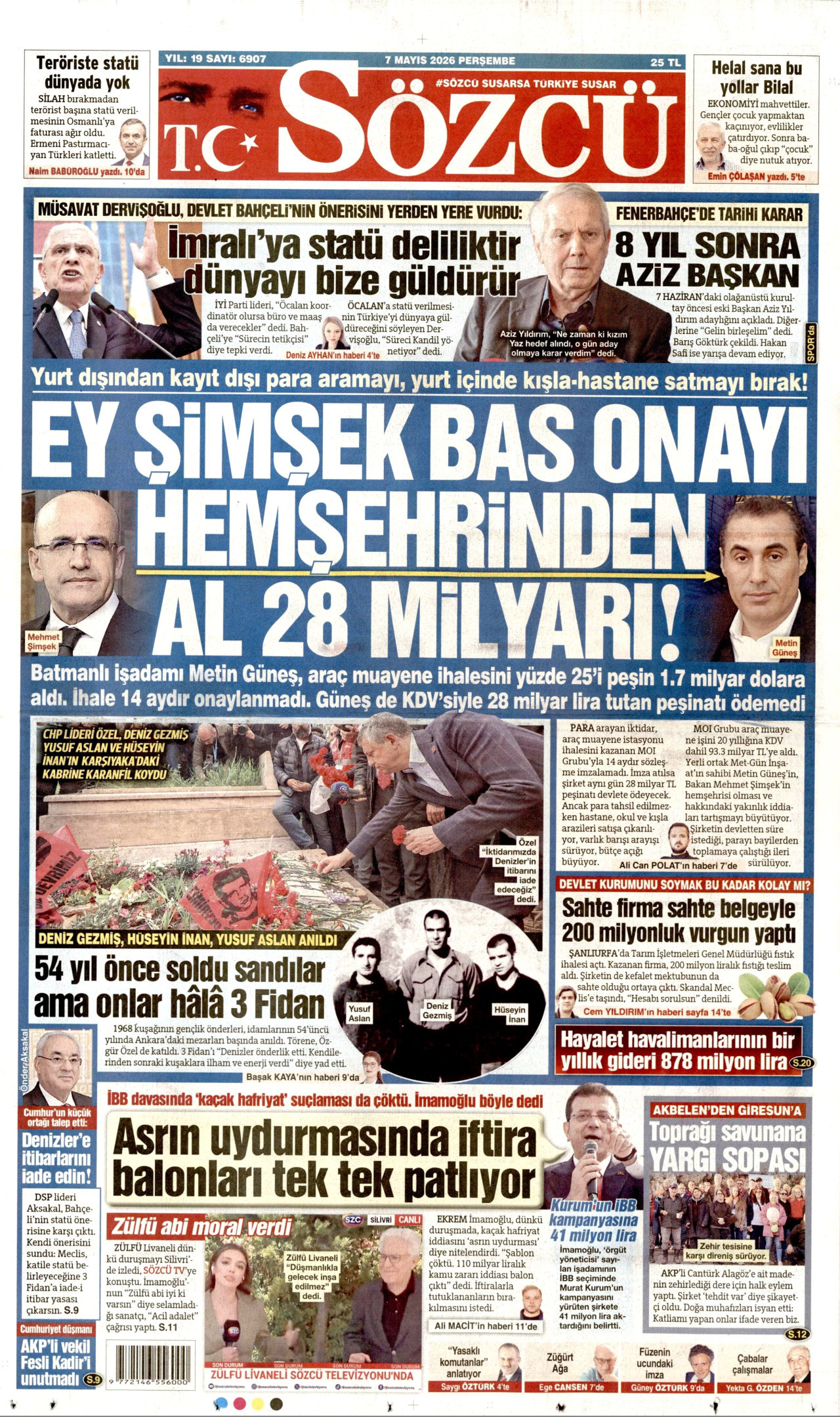 Gazeteler manşetine hangi haberleri taşıdı? İşte 7 Mayıs Perşembe gazete manşetleri