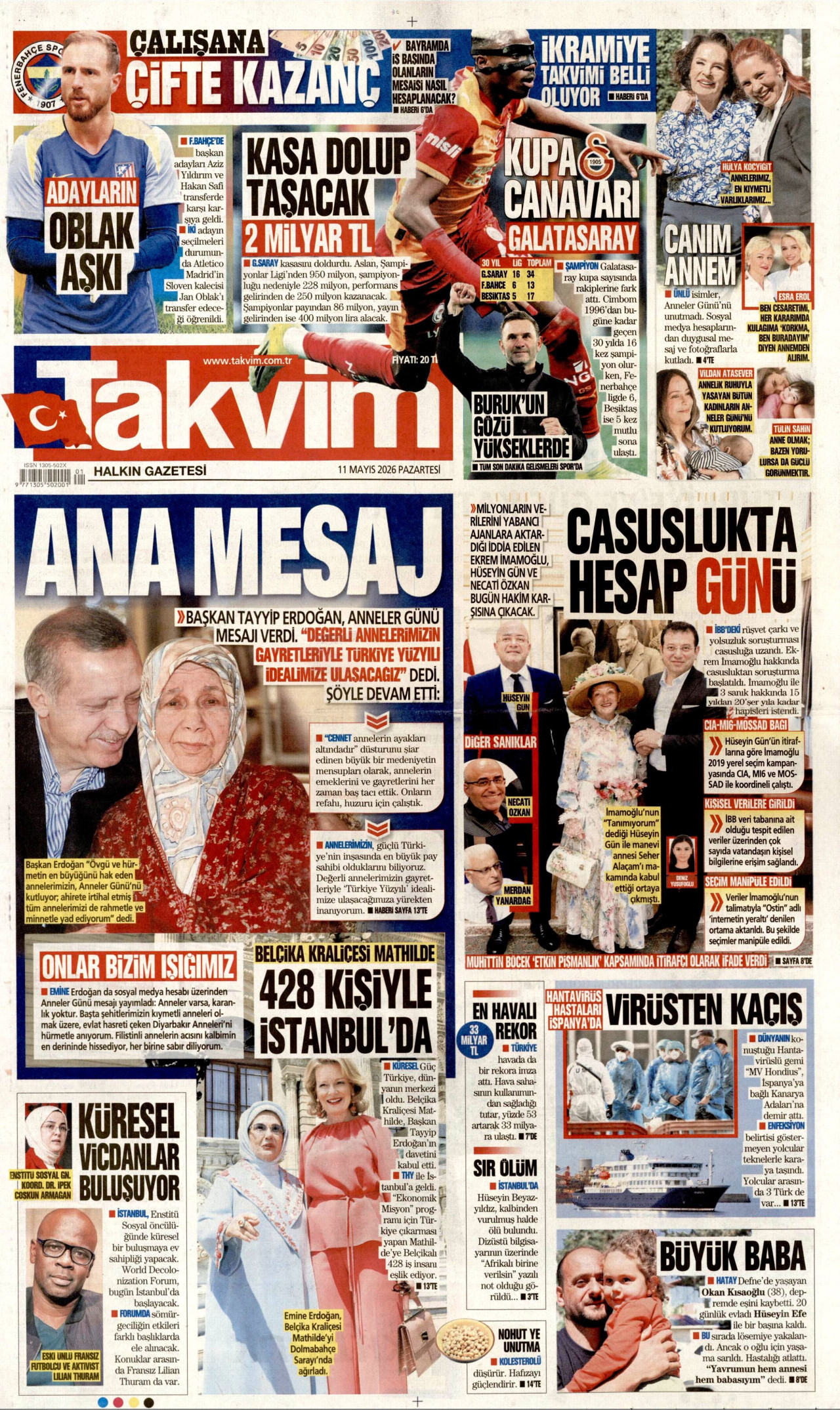 Gazeteler manşetine hangi haberleri taşıdı? İşte 11 Mayıs Pazartesi gazete manşetleri