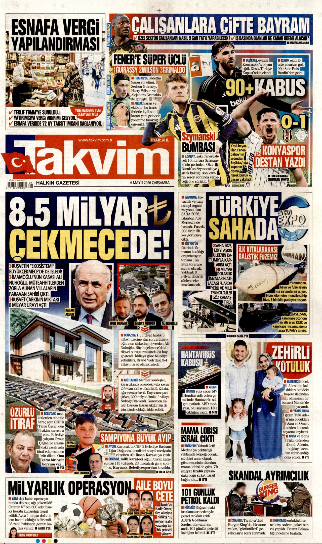 Gazeteler manşetine hangi haberleri taşıdı? İşte 6 Mayıs Çarşamba gazete manşetleri