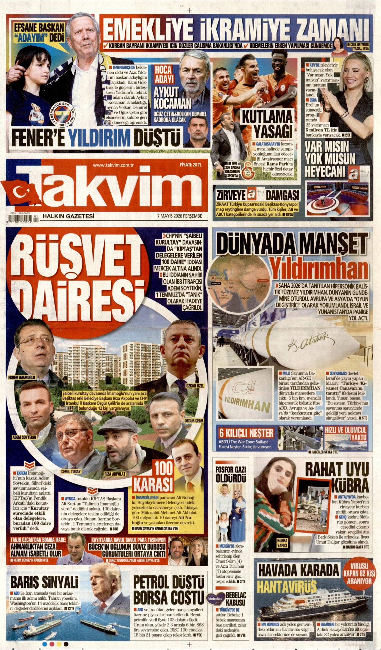 Gazeteler manşetine hangi haberleri taşıdı? İşte 7 Mayıs Perşembe gazete manşetleri