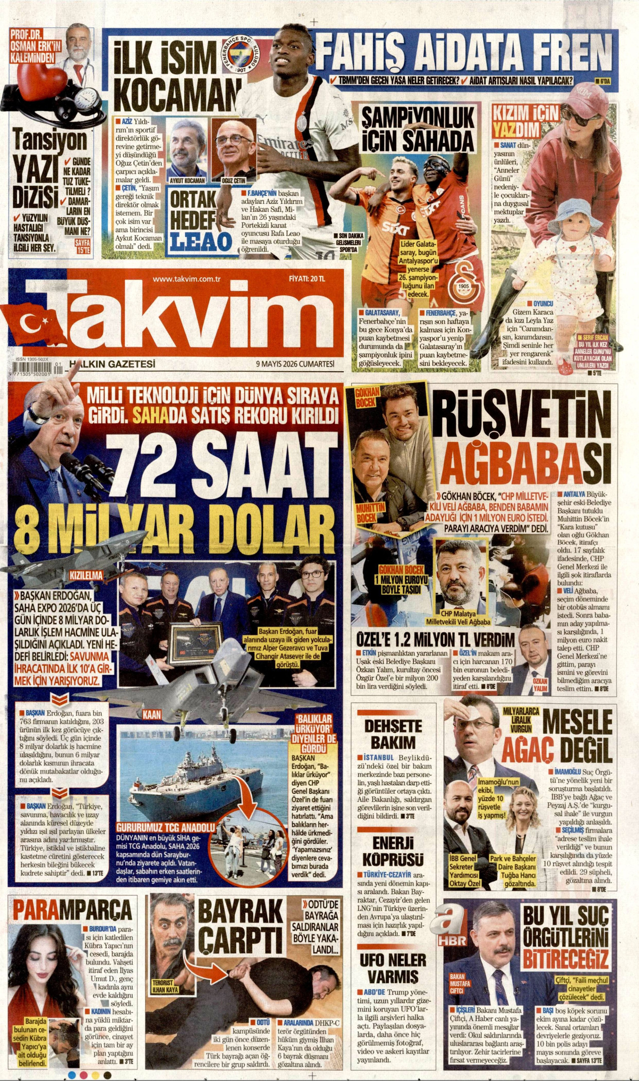 Gazeteler manşetine hangi haberleri taşıdı? İşte 9 Mayıs Cumartesi gazete manşetleri