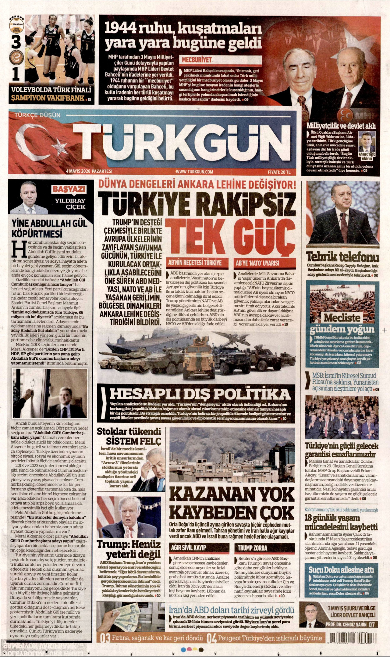 Gazeteler manşetine hangi haberleri taşıdı? İşte 4 Mayıs Pazartesi gazete manşetleri 6 Gazeteler manşetine hangi haberleri taşıdı? İşte 4 Mayıs Pazartesi gazete manşetleri