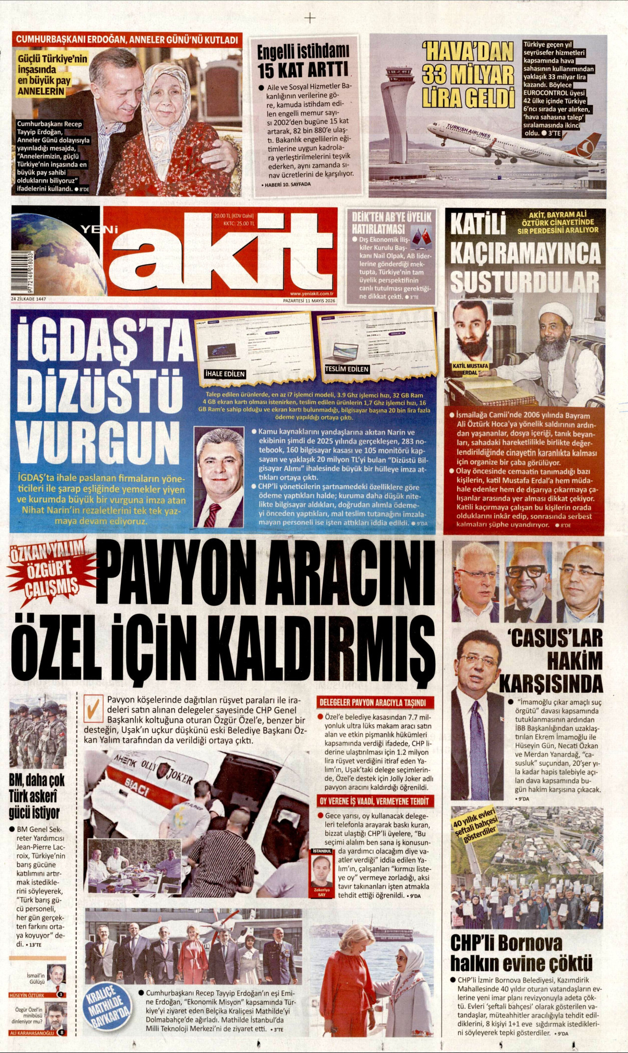 Gazeteler manşetine hangi haberleri taşıdı? İşte 11 Mayıs Pazartesi gazete manşetleri