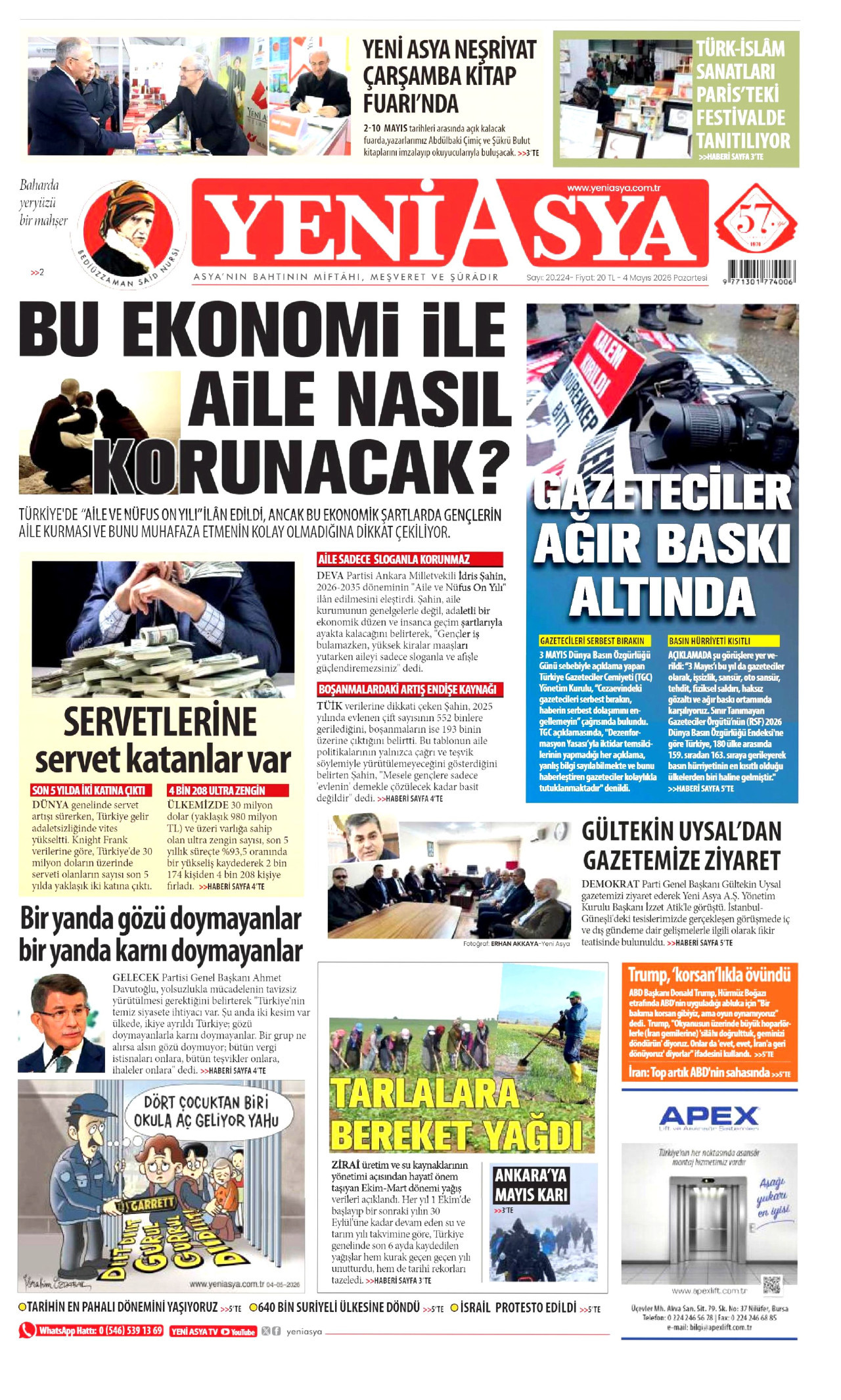 Gazeteler manşetine hangi haberleri taşıdı? İşte 4 Mayıs Pazartesi gazete manşetleri 18 Gazeteler manşetine hangi haberleri taşıdı? İşte 4 Mayıs Pazartesi gazete manşetleri