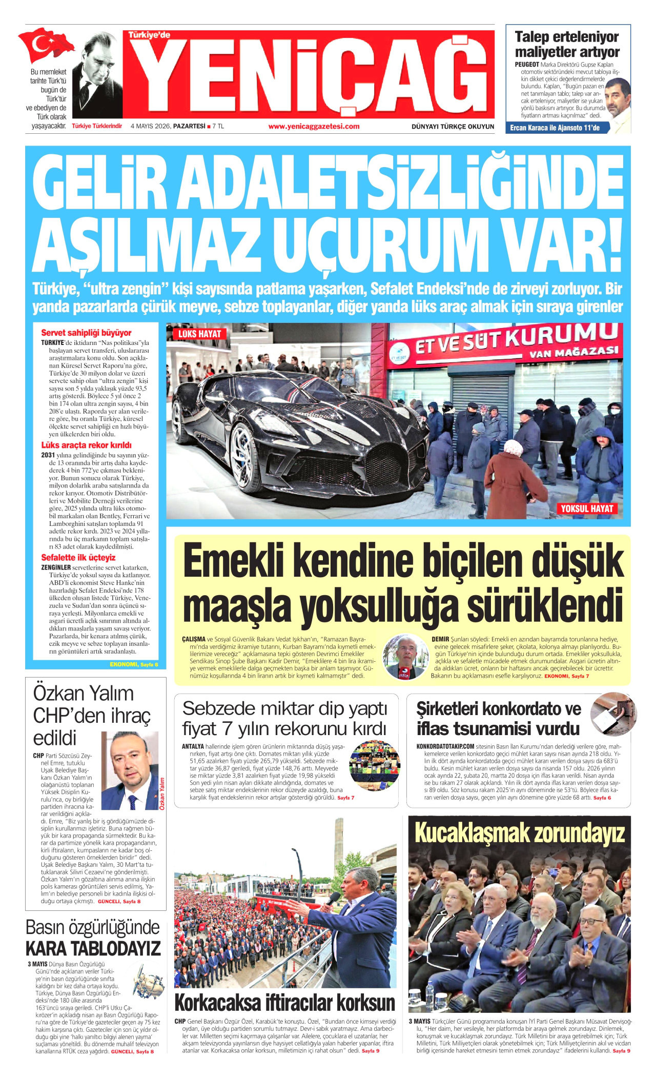Gazeteler manşetine hangi haberleri taşıdı? İşte 4 Mayıs Pazartesi gazete manşetleri 19 Gazeteler manşetine hangi haberleri taşıdı? İşte 4 Mayıs Pazartesi gazete manşetleri