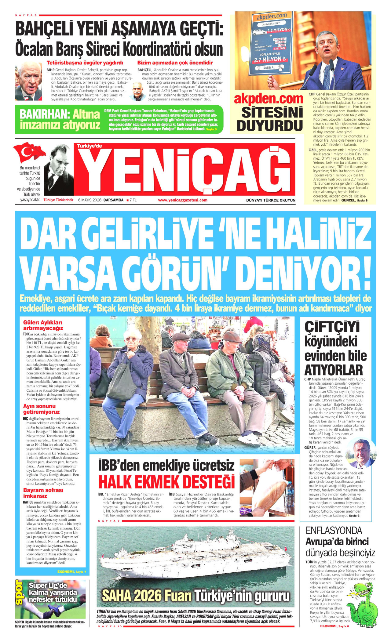 Gazeteler manşetine hangi haberleri taşıdı? İşte 6 Mayıs Çarşamba gazete manşetleri