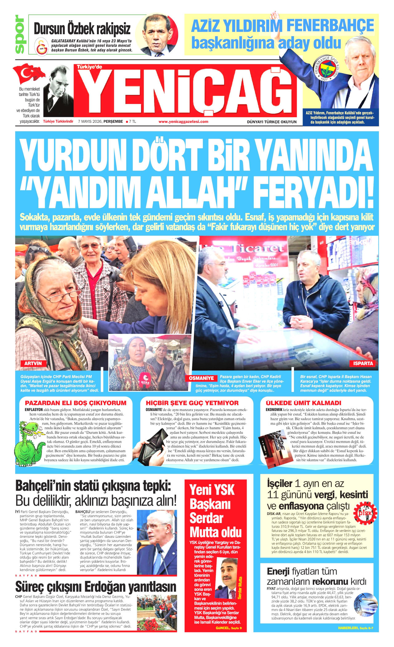 Gazeteler manşetine hangi haberleri taşıdı? İşte 7 Mayıs Perşembe gazete manşetleri